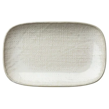 Luzerne Knit by Oneida 1880 Hospitality L6800000348 10 1/2" Porcelain Rectangular Plate - 24/Case