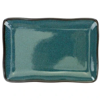 International Tableware Luna 13" x 6 1/2" Midnight Blue Rectangular Coupe Porcelain Platter - 12/Case