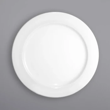 International Tableware Dover 6 1/4" Round European White Wide Rim Porcelain Plate - 36/Case