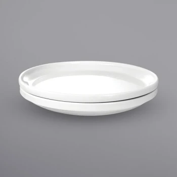 International Tableware Torino 9" Round European White Stackable Porcelain Plate - 12/Case