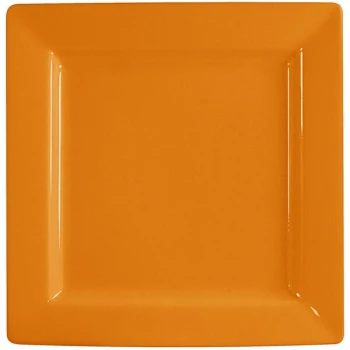 International Tableware Elite 10 3/4" Square Butternut Wide Rim Porcelain Plate - 12/Case