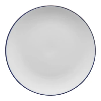 International Tableware Torino Bistro 10" Blue Band Porcelain Coupe Plate - 24/Case