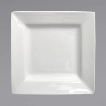 International Tableware Elite 11 5/8" Bright White Square Deep Porcelain Plate - 12/Case