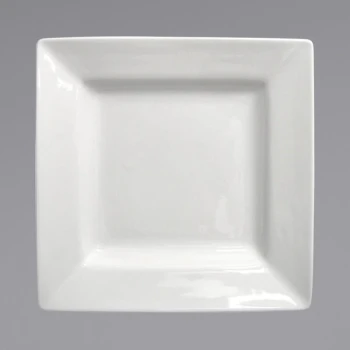 International Tableware Elite 9 7/8" Bright White Square Deep Porcelain Plate - 12/Case