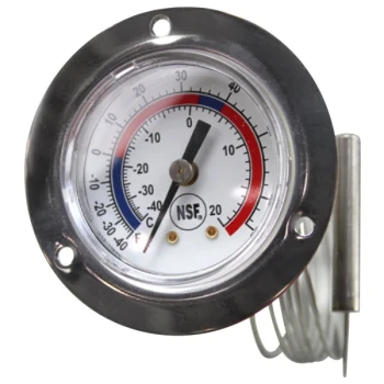 AllPoints 621038 2" Recessed Dial Refrigerator / Freezer Thermometer with 48" Capillary