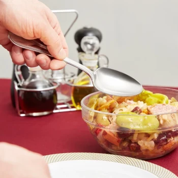 Libbey 407 003 Calais 8 1/8" 18/8 Stainless Steel Extra Heavy Weight Tablespoon / Serving Spoon - 12/Case