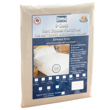 Bargoose 36" x 84" x 9" Hospital Twin XL Size 6 Gauge Vinyl Waterproof White Mattress / Boxspring Protector - 6/Case