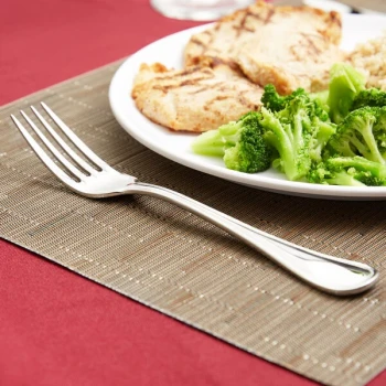 Libbey 407 039 Calais 8 1/4" 18/8 Stainless Steel Extra Heavy Weight European Dinner Fork - 12/Case