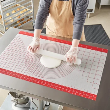 Fat Daddio's SFM-2436 36" x 24" Silicone Non-Stick Baking Work Mat with Circle and Grid Measurements