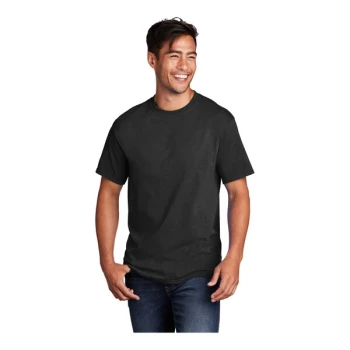 Port & Company PC54 Unisex Customizable Jet Black Short Sleeve T-Shirt - Cotton - Large