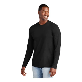 District Very Important Tee DT6200 Unisex Customizable Black Long Sleeve T-Shirt - Combed Ring-Spun Cotton - Medium