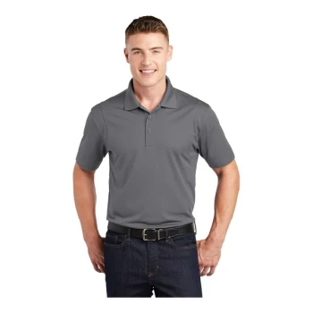 Sport-Tek ST650 Unisex Customizable Gray Concrete Short Sleeve Moisture-Wicking Micro Pique Polo Shirt - Polyester - Extra Large