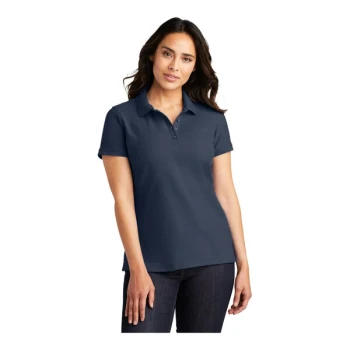 Port Authority L100 Women's Customizable River Blue Short Sleeve Pique Polo Shirt - Cotton / Poly Blend - Extra Large