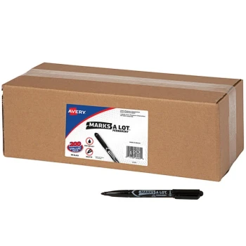 Avery® Marks-A-Lot 29850 Black Bullet Tip Pen Style Permanent Marker - 200/Pack