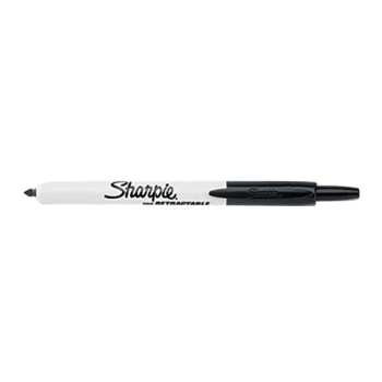 Sharpie 32701 Black Fine Point Retractable Permanent Marker - 12/Pack