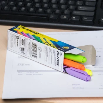 Avery® 23565 Hi-Liter® Chisel Tip Pen Style Highlighter, Fluorescent Color Assortment - 6/Pack