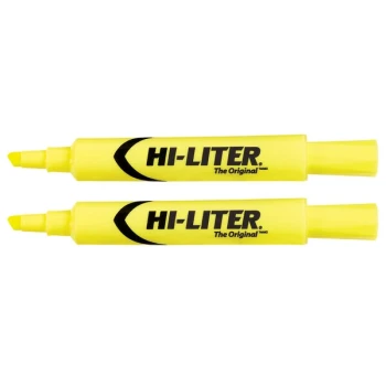 Avery® 98035 Hi-Liter® Fluorescent Yellow Chisel Tip Desk Style Highlighter - 12/Pack