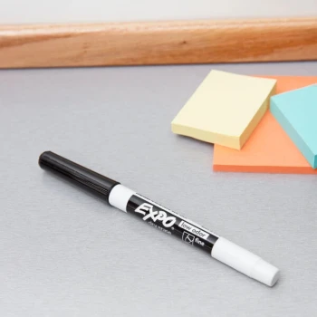 Expo 86001 Black Low-Odor Fine Point Dry Erase Marker - 12/Pack