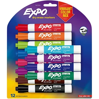 Expo 1927525 Vibrant Assorted Colors Low-Odor Dry Erase Marker - 12/Pack