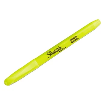 Sharpie 27025 Accent Fluorescent Yellow Chisel Tip Pocket Style Highlighter - 12/Pack