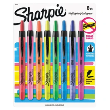 Sharpie 28101 Accent Assorted Color Chisel Tip Retractable Highlighter - 8/Pack