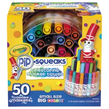 Crayola 588750 Pip-Squeaks Assorted Color Telescoping Mini Size Markers with Tower - 50/Pack