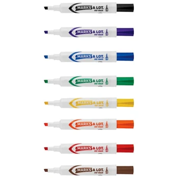 Avery® 24411 Marks-A-Lot Chisel Tip Desk Style Dry Erase Marker, Color Assortment - 8/Pack