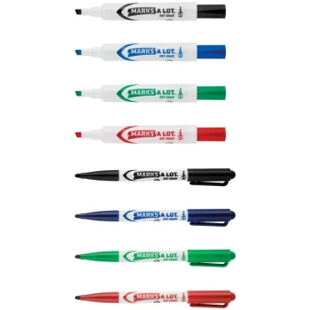 Avery® Assorted Colors Marks-A-Lot Chisel / Bullet Tip Desk and Pen Style Dry Erase Markers - 24/Pack