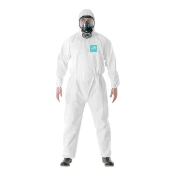 Ansell AlphaTec® 68-2000 Model 111 White Microporous Polyethylene Coverall with Hood - 2X - 25/Case