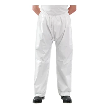 Ansell AlphaTec® 68-2000 Model 301 White Microporous Polyethylene Trousers with Elastic Waist and Ankles - 2X - 50/Case