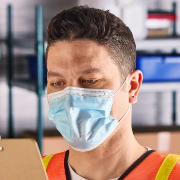 Lavex 3-Ply Blue Disposable Polypropylene Protective Face Mask - 2,000/Case