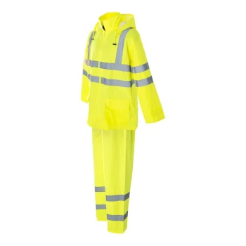 Cordova Reptyle Type R Class 3 Hi-Vis Yellow 2-Piece Polyurethane / Polyester Rainsuit with Reflective Stripes - 4X