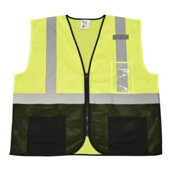 Cordova Cor-Brite Lime Type R Class II High Visibility Mesh Safety Vest with Black Front Panel VZB241PXL - Extra Large