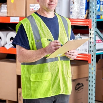 Lavex Lime Class 2 High Visibility Surveyor's Mesh Safety Vest - Small - 50/Case