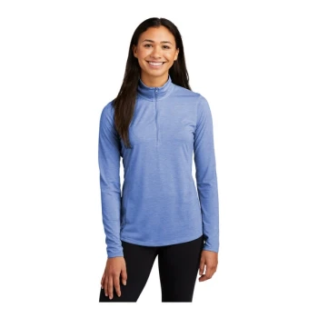 Sport-Tek LST407 Women's Customizable True Royal Heather PosiCharge Moisture-Wicking Quarter-Zip Pullover Sweatshirt - Tri-Blend - 2X