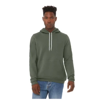 Bella + Canvas BC3719 Unisex Customizable Military Green Sponge Fleece Pullover Hoodie Sweatshirt - Combed Ring-Spun Cotton / Poly Blend - Extra Small