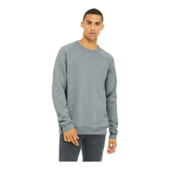 Bella + Canvas BC3901 Unisex Customizable Athletic Heather Sponge Fleece Raglan Crewneck Sweatshirt - Combed Ring-Spun Cotton / Poly Blend - 2X