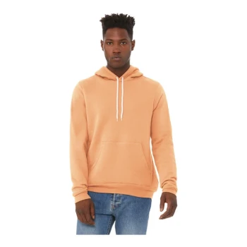 Bella + Canvas BC3719 Unisex Customizable Peach Sponge Fleece Pullover Hoodie Sweatshirt - Combed Ring-Spun Cotton / Poly Blend - 2X