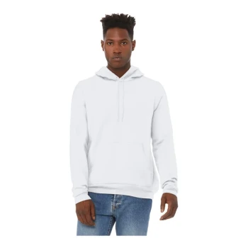 Bella + Canvas BC3719 Unisex Customizable White Sponge Fleece Pullover Hoodie Sweatshirt - Combed Ring-Spun Cotton / Poly Blend - 2X