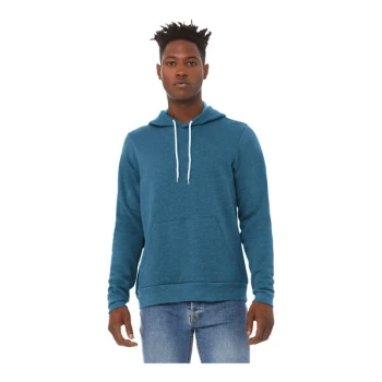 Bella + Canvas BC3719 Unisex Customizable Heather Deep Teal Sponge Fleece Pullover Hoodie Sweatshirt - Combed Ring-Spun Cotton / Poly Blend - 2X