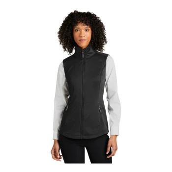 Port Authority L906 Collective Women's Customizable Deep Black Smooth Fleece Vest - 2X