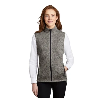 Port Authority L236 Women's Customizable Gray Heather Fleece Sweater Vest - 2X