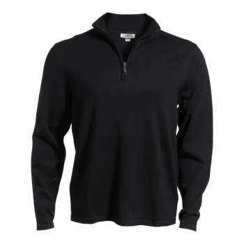 Edwards 4072 Unisex Customizable Black Quarter-Zip Sweater - Cotton Blend - 2X