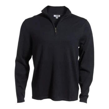 Edwards 4072 Unisex Customizable Navy Quarter-Zip Sweater - Cotton Blend - 2X