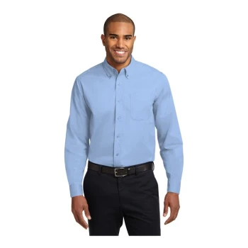 Port Authority S608 Unisex Customizable Light Blue / Light Stone Long Sleeve Wrinkle-Resistant Easy-Care Dress Shirt - 3X
