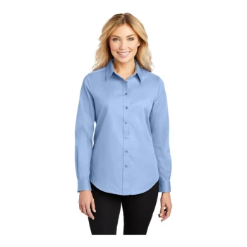 Port Authority L608 Women's Customizable Light Blue / Light Stone Long Sleeve Wrinkle-Resistant Easy-Care Dress Shirt - 2X
