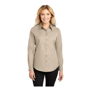 Port Authority L608 Women's Customizable Stone Long Sleeve Wrinkle-Resistant Easy-Care Dress Shirt - 2X