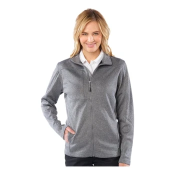 Edwards 6440 Women's Customizable Gray Heather / Black Performance Tek Full-Zip Sweater / Jacket - Fleece - Large