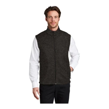 Port Authority F236 Unisex Customizable Black Heather Fleece Sweater Vest - Medium