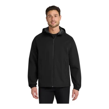 Port Authority J407 Unisex Customizable Deep Black Essential Rain Jacket - Medium